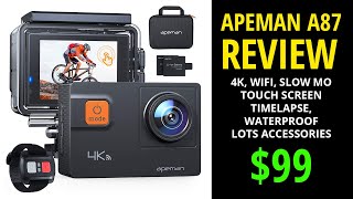 APEMAN 4K 60FPS Action Camera A87 Review Footage Demo