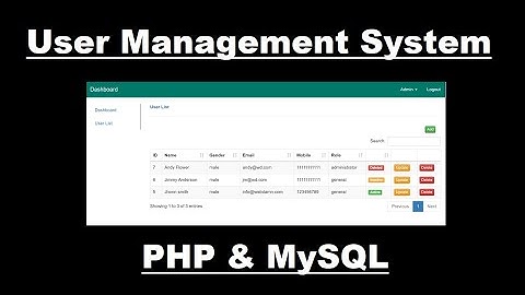 Complete User Management System using PHP and MySQL