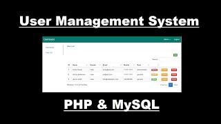 Complete User Management System using PHP and MySQL