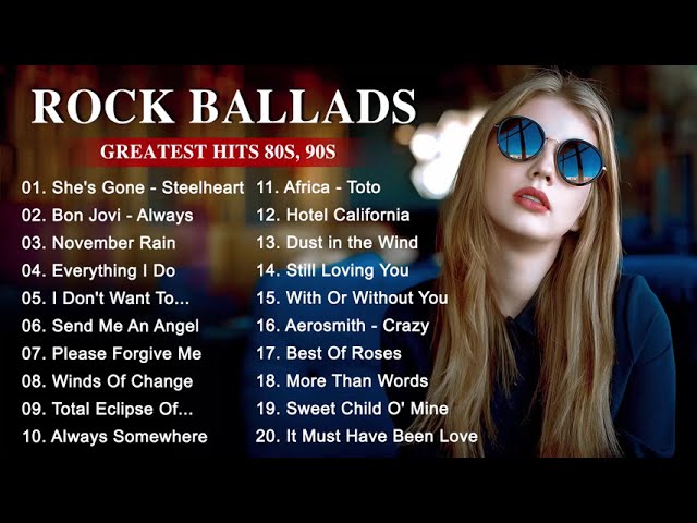 Best Rock Music Playlist 2020 - Greatest Rock Ballads of The 80's and 90's class=