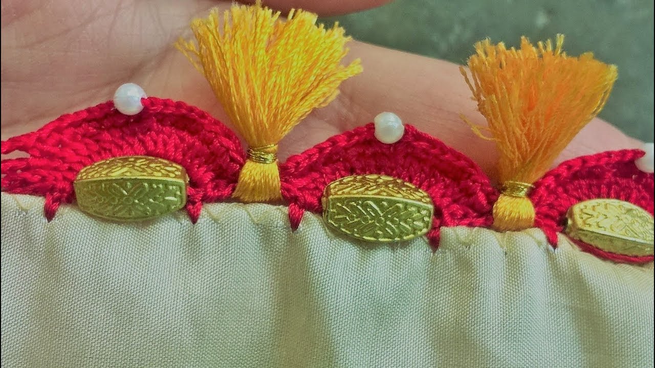 New latest tassels with beads designs /latest kuchu design /krosha ...
