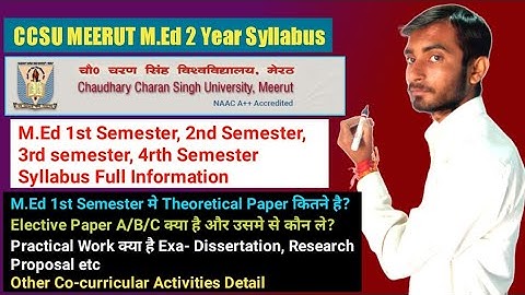 CCSU MEERUT M.Ed 2 Year Syllabus Detail| CCSU M.Ed 1st Sem Syllabus Analysis 2023 Theory & Practical