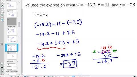 Evaluating a linear expression: Signed decimal addition and subtraction