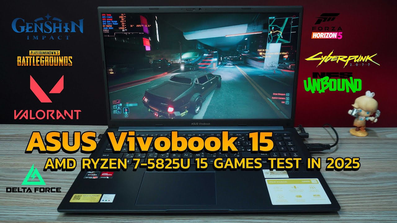 ASUS VIVOBOOK 15 AMD RYZEN 7-5825U 15 GAMES TEST IN 2025 - YouTube
