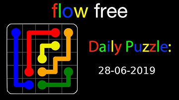 Flow free daily puzzles of June 28, 2019 SOLUTION - Gameplay Walkthrough (iOS & Android)