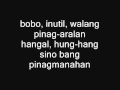 The Bobo Song - Gloc 9 ft. Loonie with Lyrics