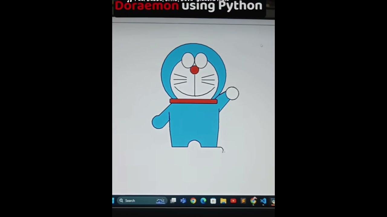 Doraemon by using python code #cartoon #coding #shorts - YouTube