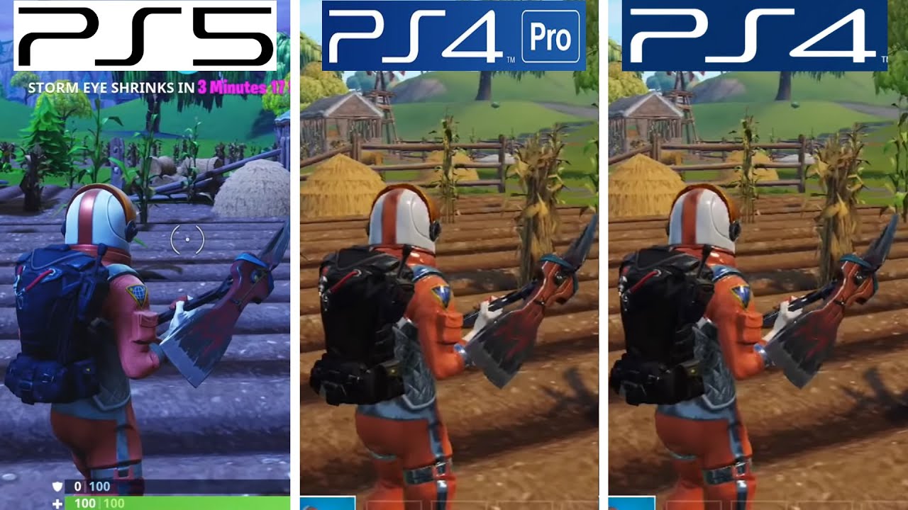 Fortnite | VS Pro VS PS4 Gameplay Comparison - YouTube