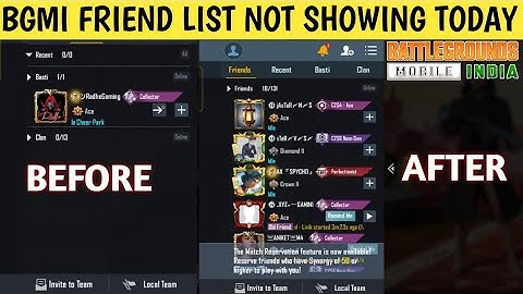 friend list not showing problem | friends are again removed from bgmi | friends list not showing 🔥