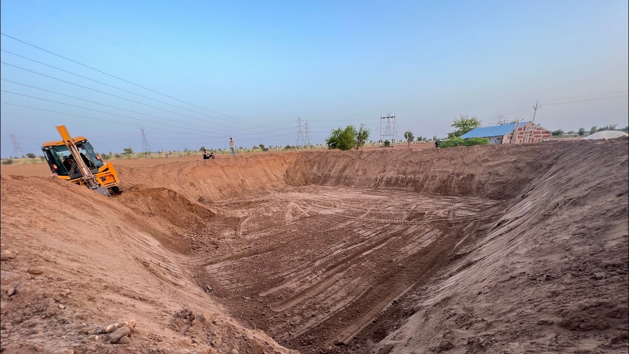 #jcb #jcbvideo  20 Ft. Deep And  60*60 Water Dam Jcb backhoe loader 3Dx ? jcb video