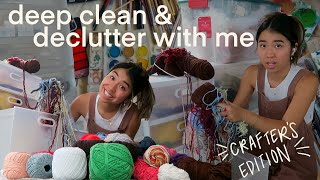 deep cleaning and organizing all of my craft supplies ✨ HUGE yarn, sewing + painting declutter
