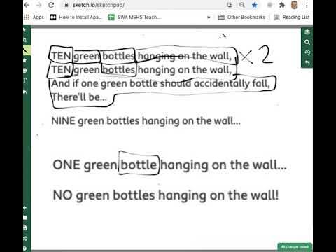 Ten Green Bottles in Python- Tutorial 1- Creating the variables and ...