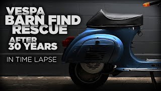 Vespa barn find makeover Time Lapse Complete restoration and repair.