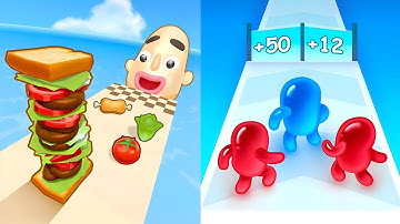 Sandwich Runner VS Join Blob Clash 3D - New Update 2025 All levels Gameplay