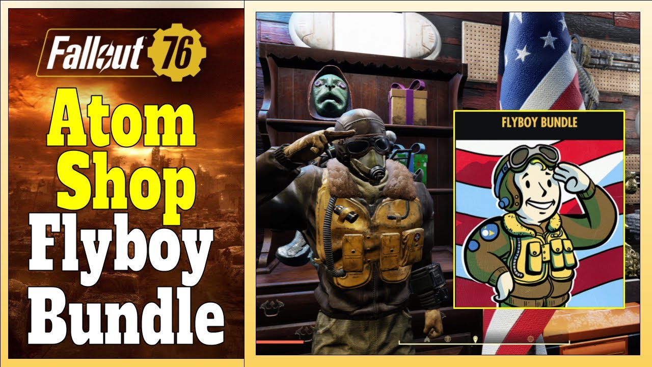 Fallout 76 Atom Shop The Flyboy Outfit Bundle - Review (Befo