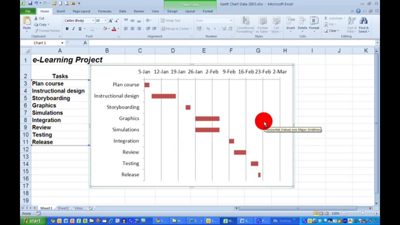 How To Make A Gantt Chart In Excel Youtube