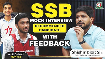 NDA SSB-proefinterview met aanbevolen kandidaat door Sir Shishir Dixit #ssb #nda #bestssbcoaching