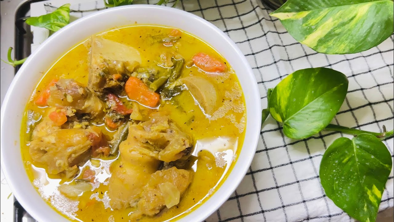 Beef bone soup srilankan style/beef bone broth/beef bone with vegetables soup YouTube