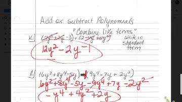 8.1 Adding & Subtracting Polynomials Part 2