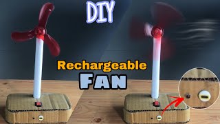 How to make a Rechargeable Table Fan at home | DIY mini Table Fan