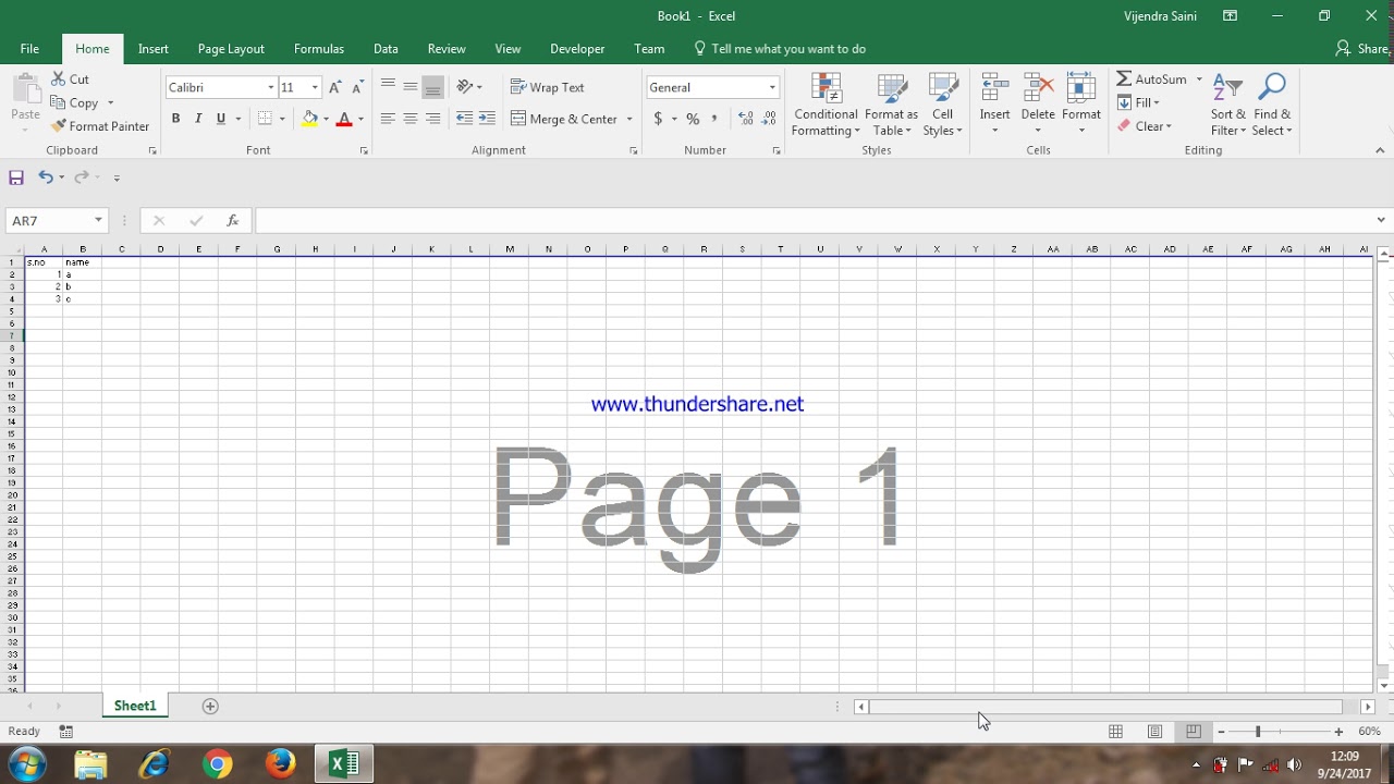 How to insert page no in excel sheet YouTube