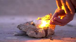 Mesmerizing raw footage of brimstone burning (aka sulfur balls from Sodom & Gomorrah)!