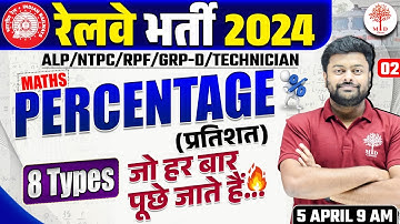 RAILWAY MATHS CLASSES 2024 | RPF MATHS | MATHS PERCENTAGE | RRB ALP MATHS | RPF MATHS BY SG SIR