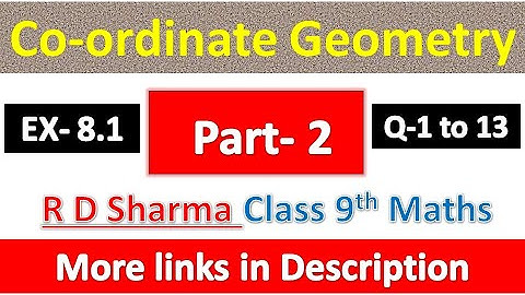 Co-ordinate Geometry | Class 9th Maths | R D Sharma Solution | Dhanpat Rai Publication | Part 2