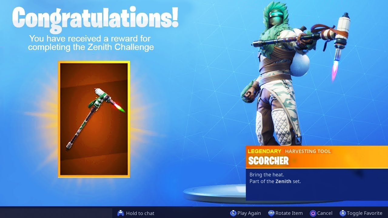 the new zenith pickaxe in fortnite - flamethrower pickaxe fortnite