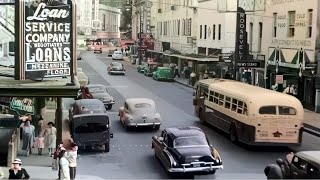 Texas 1940s in color, San Antonio [60fps,Remastered] w/sound design added