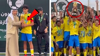 Ronaldo Junior Reaction To Winning The League with Al Nassr U13 Team