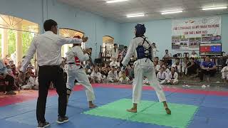 Hạng cân 67kg Hoàng Khang Đông Thuận giáp Xanh Giải Taekwondo Xã Mỹ Thuận Mở Rộng 2023