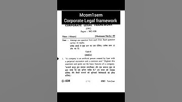 corporate legal framework #mcom #exam #commerce #shorts