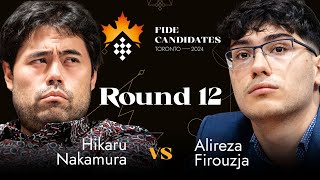 Round 12 | Hikaru Nakamura vs Alireza Firouzja | FIDE Candidates 2024