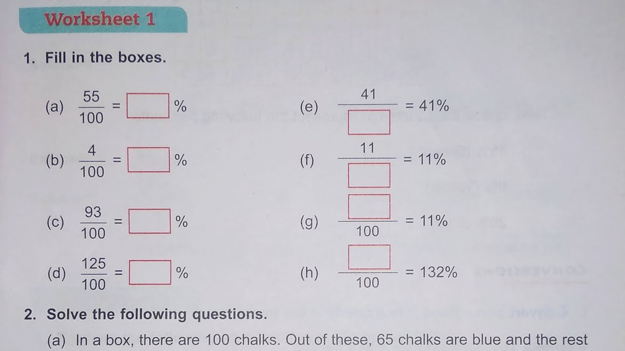 Dav Class 5 Math Unit 12 Worksheet 1 Percentage madhubanclasses Dav class 5 math unit 12 worksheet 1 percentage madhubanclasses