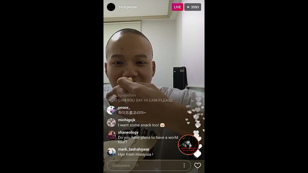 BtoB Peniel IG Live Speaking English (June 03, 2017) YouTube