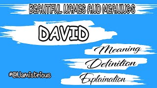 David Name Meaning David Name David Boys Name And Meanings