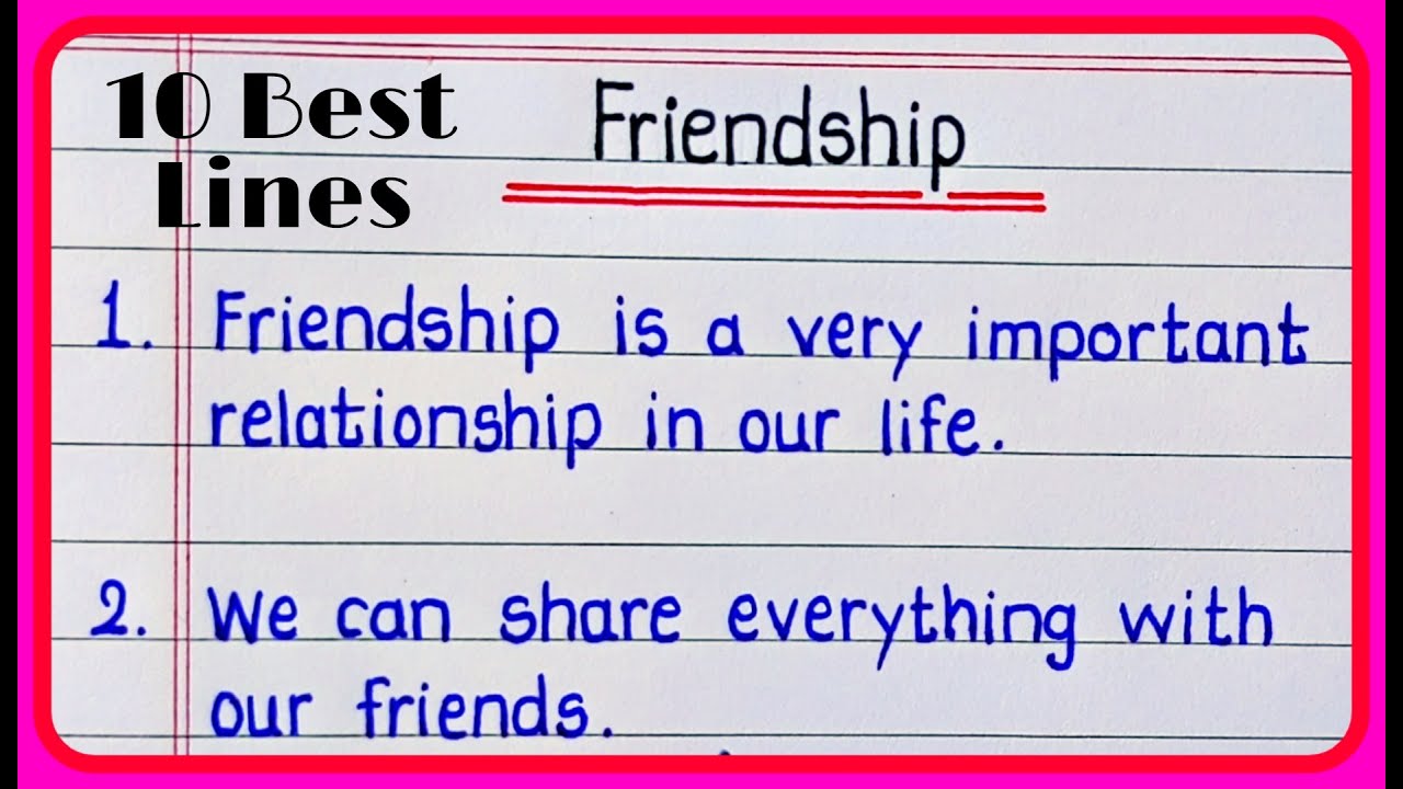 friendship day essay 10 lines