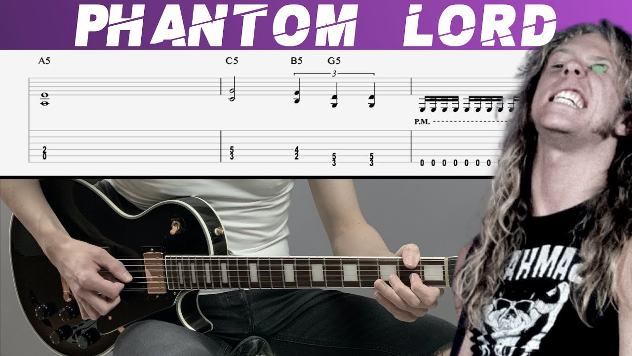 METALLICA - PHANTOM LORD (Guitar cover with TAB | Lesson)