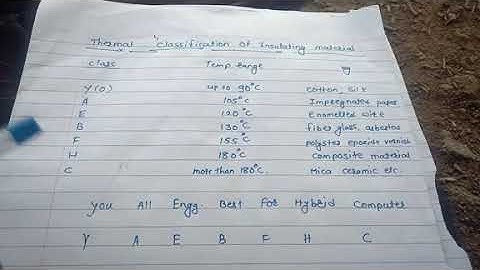 Thermal classification of insulating material