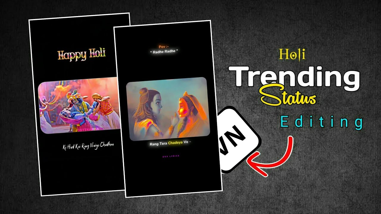 Holi video editing | New holi lyrics video editing