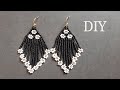 How to make seed bead flowers earrings, beaded earrings with floral fringes