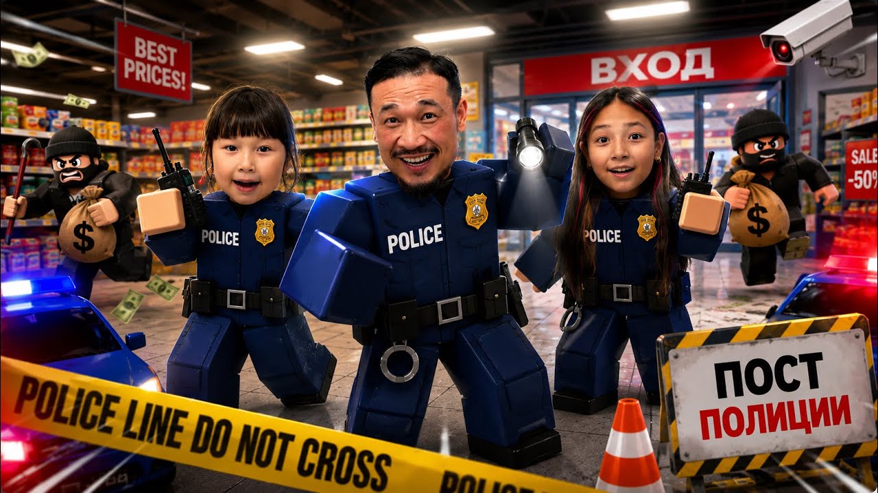 МАГАЗИНДЕ ОХРАНА БОЛЫП ЖҰМЫС ЖАСАДЫҚ👮🏻‍♂️👮👮🏻‍♀️ ҰРЫЛАРДЫ ҚАМАДЫҚ⛓️ ROBLOX🎮