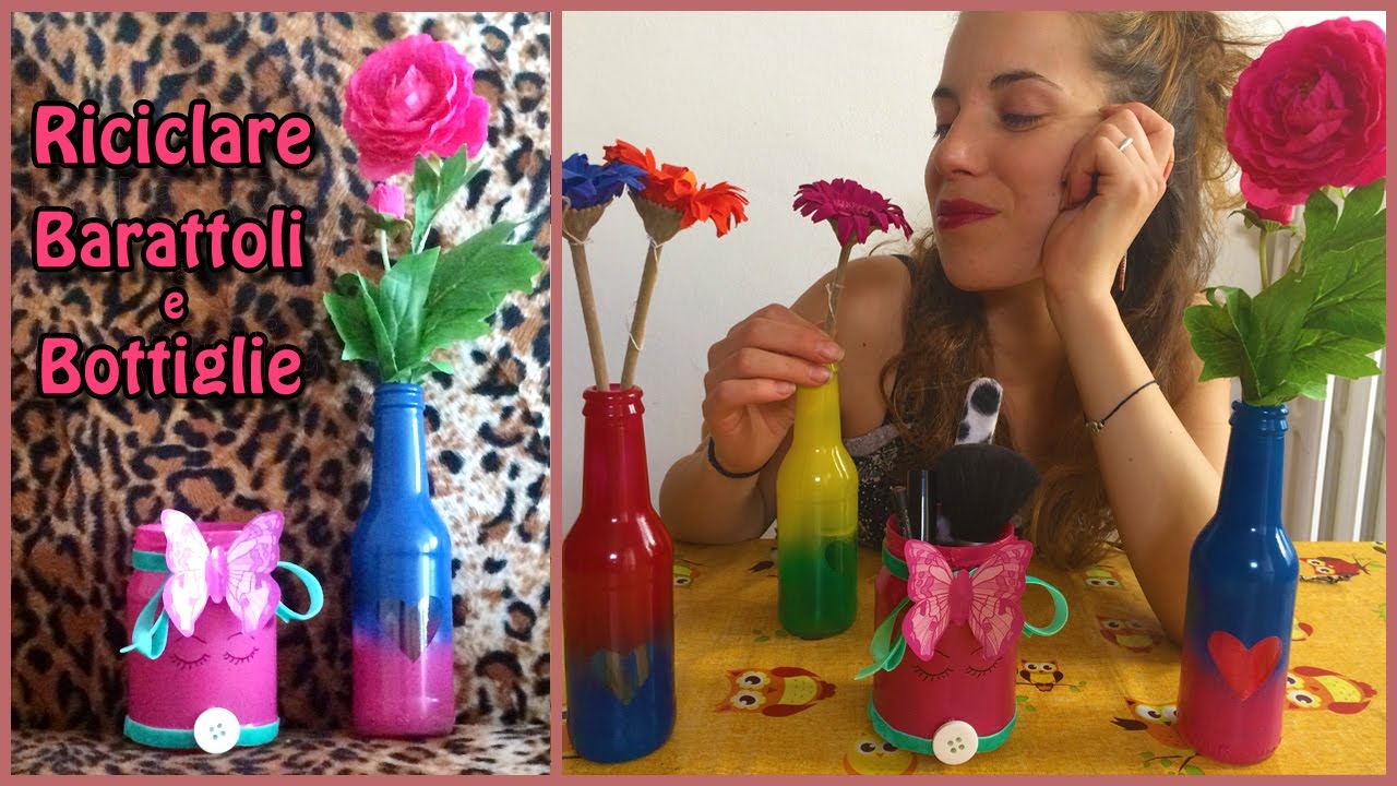 Tutorial Riciclo- Decorare Barattoli e Bottiglie di Vetro | Vankio