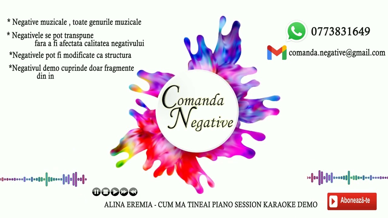 Alina Eremia Cum ma tineai Piano Session Karaoke DEMO Negativ