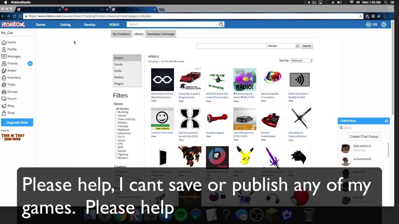 Roblox Studio Please Help Publish Saveing Games Problem Youtube - roblox studio failed to save