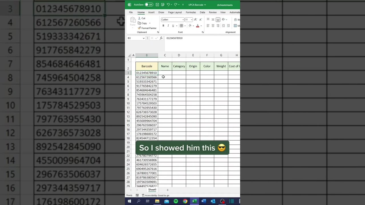 How To Make UPC A Barcodes In Less Than 20 Seconds excel exceltips How To Make UPC A Barcodes In Less Than 20 Seconds excel exceltips