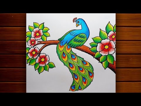 Hand Outline Peacock Drawing Tutorial For Beginners - ArtsyCraftsyDad