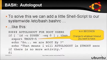 HOW TO enable AUTOLOGOUT in a BASH Shell