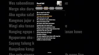 Lirik Lagu Rasah Baliliriklagu jowopride jangan lupa subcrebe fyp